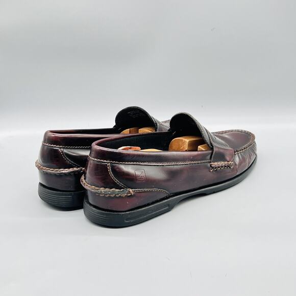 Sperry Shoes Men 11 Brown Leather Top Sider Slip On Penny Loafers Casual Comfort main image 10
